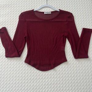 Princess Polly Burgundy Long Sleeve Top